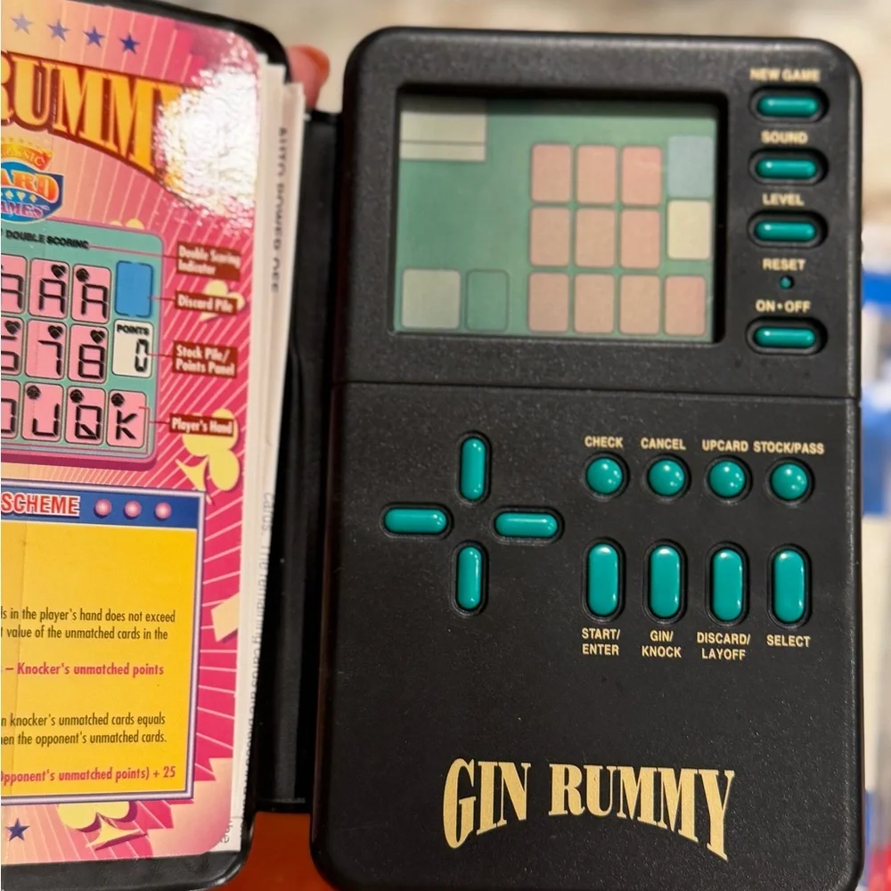 Gin Rummy Electronic Handheld Game - Black